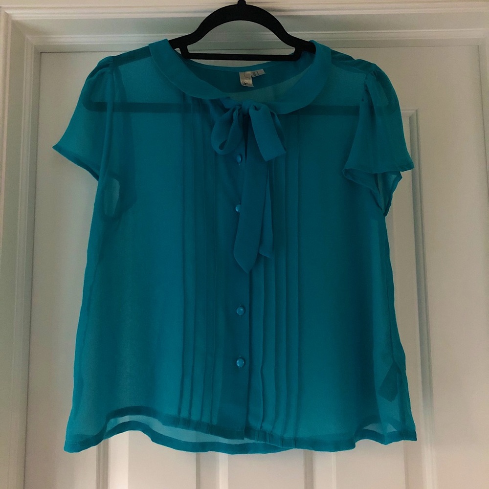 Sheer Turquoise Blouse